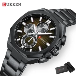 CURREN Marca Top Luxo Original Relógio Masculino Moda Criativa Esporte Casual Quartzo À Prova D'água 8499 S