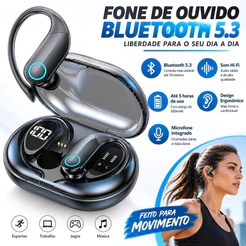 Fone de ouvido Sem Fio Bluetooth TWS Esportivo Design Pendurado Na Orelha Ergonômico K-G37PRO