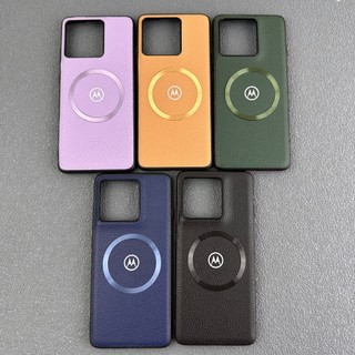 Capa Magnética De Couro Com Textura De Lichia Para Motorola Edge 40 Neo 50 60 70 Pro 60S Fusion G56 G86 Carga Sem Fio