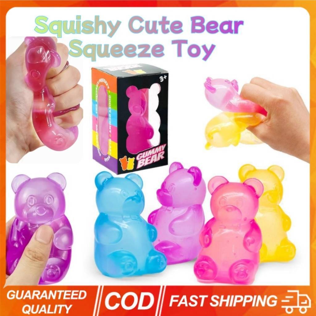 Squishy Bonito Urso Maltose Squeeze Brinquedo NeeDoh Alívio Do Estresse Fidget Colorido Brinquedos Sensoriais Macio Lent
