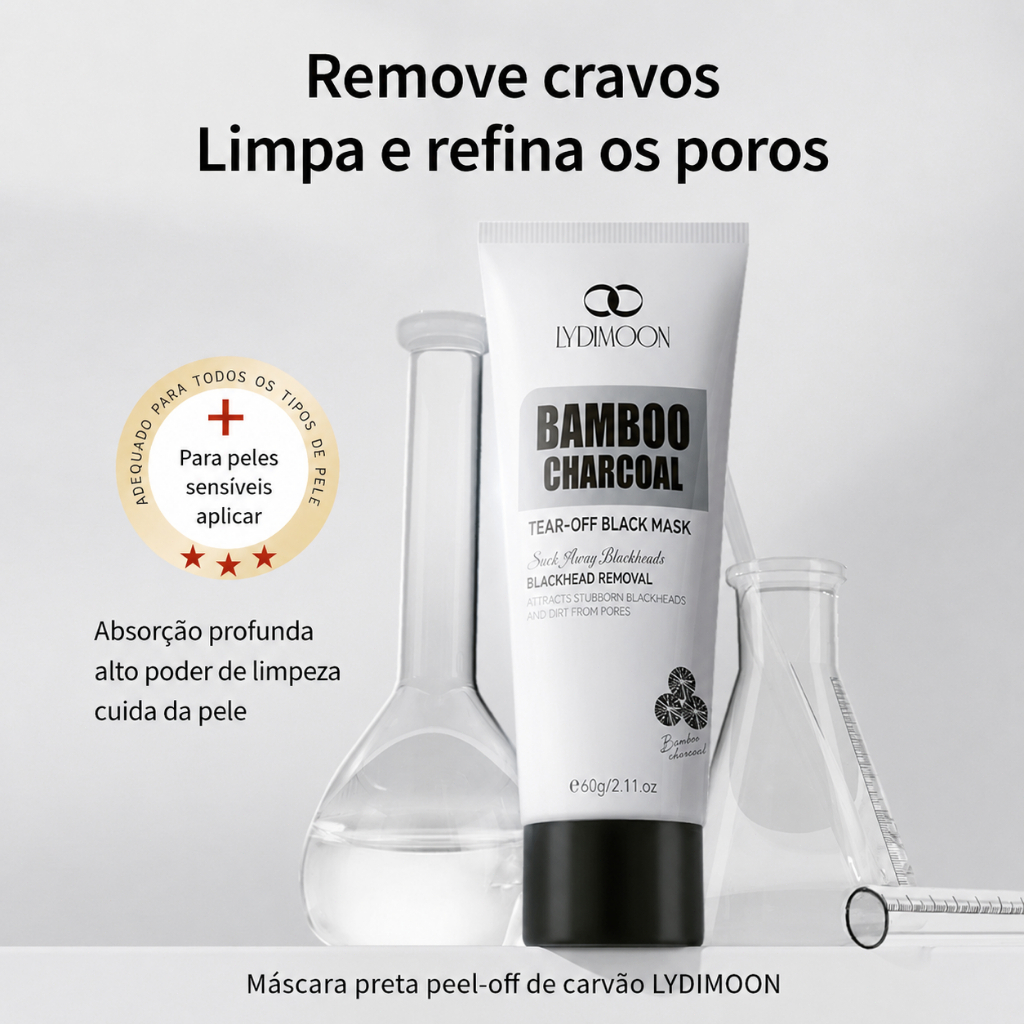 Máscara Removível Para Remoção De Cravos LYDIMOON , Pasta Nasal De Limpeza Profunda Com Carvão Ativado