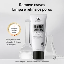 Máscara Removível Para Remoção De Cravos LYDIMOON , Pasta Nasal De Limpeza Profunda Com Carvão Ativado
