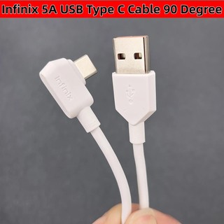 Original Infinix 100CM Cotovelo De 90 Graus USB C Cabo Nota 50 Pro + 50s 50x Quente 50 40 GT 30 20 45W Carregador Rápido