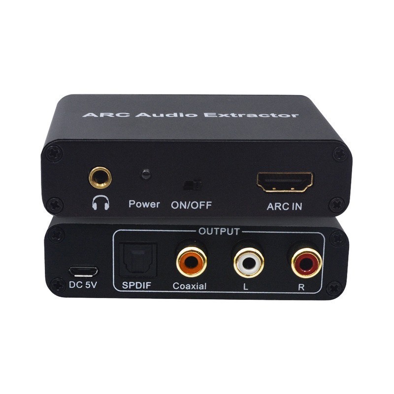Extrator De Áudio HDMI ARC Conversor 192KHz Adaptador Óptico SPDIF Coaxial RCA 3.5mm Para TV Soundbar