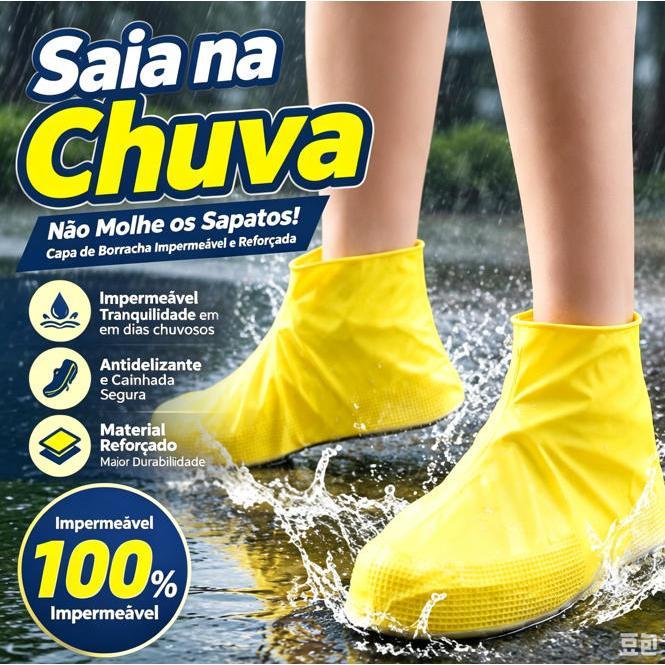 Protetor De Sapato Impermeável De Silicone Capa de Chuva Para Tênis Colorido e Unisex Joven e Adulto