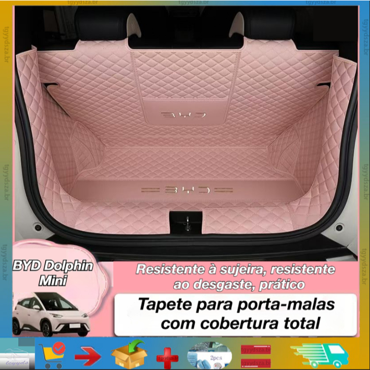 Tapete para bagageiro do BYD Dolphin Mini, tapete de porta decorativo totalmente fechado 360°