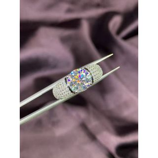 Anel masculino de prata 925 ferradura estilo anel masculino Moissanite anel masculino prata esterlina banhado a platina 