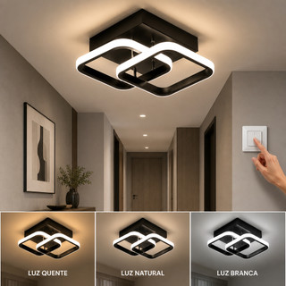 Luminária De Teto Plafon Led Moderna Lustre para Corredor Sala Quarto Cozinha
