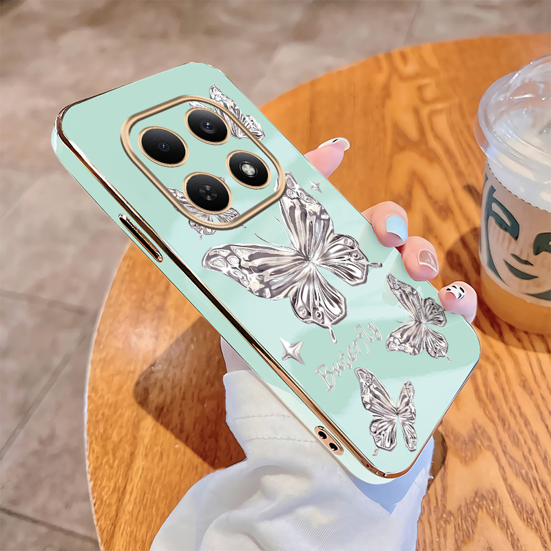 Capa De Telefone Para Redmi Note 15 Pro + Note15 5G Borboleta Branca Revestida Brilhante Doce — imagem 2 de 2