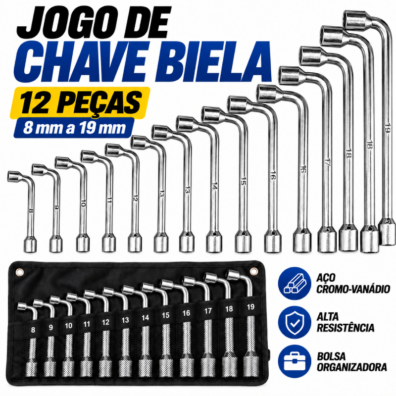 Kit 12/6 peças Jogo de chave biela kit ferramentas 8 a 19mm kit ferramentas jogo chaves biela chave boca