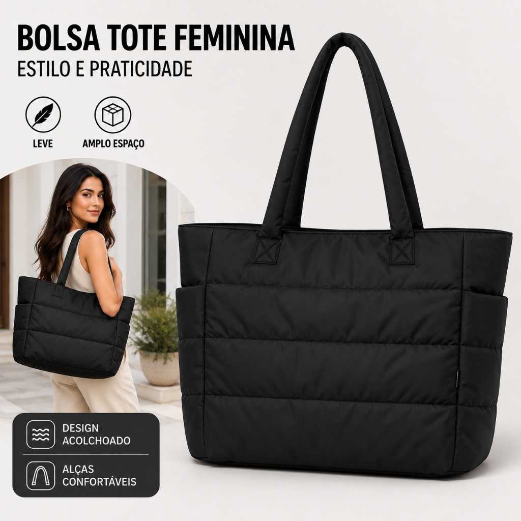 Bolsa de Ombro Feminina – Para Trabalho, Praia, academia e estudante