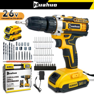 【110V/220V】26V Parafusadeira Furadeira Sem Fio Com Completo Acessórios Caixa de Papelão Bivolt!!