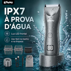 Máquina Aparadora Pelos e Cabelo Profissional Sem Fio Kit Completo Aparelho Cortar Raspar Pelar Barba Corpo Maquininha