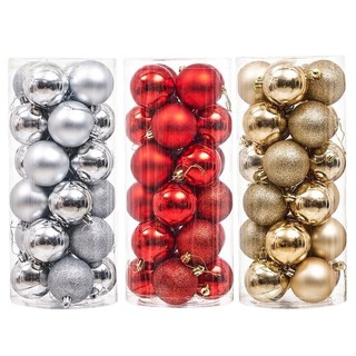 48 Pçs Bolas De Natal Ornamentos Para Árvore-Decorações De Inquebráveis Bola Pendurada Casamento No Feriado