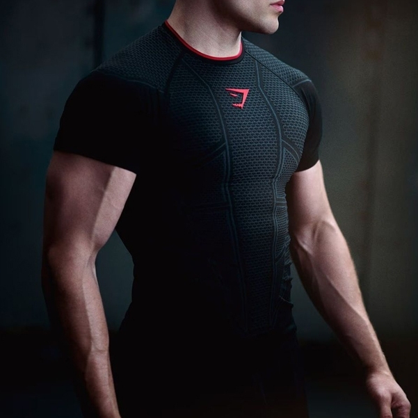 Camiseta Esportiva Elástica Fitness Masculina Apertada Confortável Casual Treinamento Academia Manga Curta Top