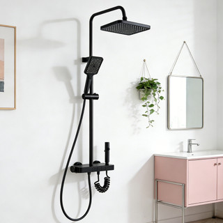 Conjunto De Chuveiro Digital Inteligente Montado Na Parede LED Luz Ambiente Misturador Quente E Frio 4 Funções Boost Pre