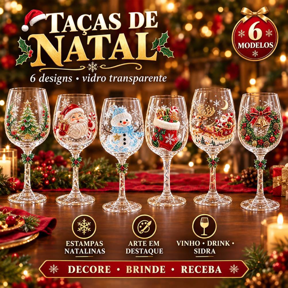 Copos De Vinho Sem Haste De Natal Copo De Vidro Mágico