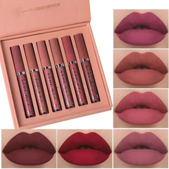 Conjunto 6 Batons Líquidos Matte Nude Textura Macia Cores Variadas 2,5g Cada
