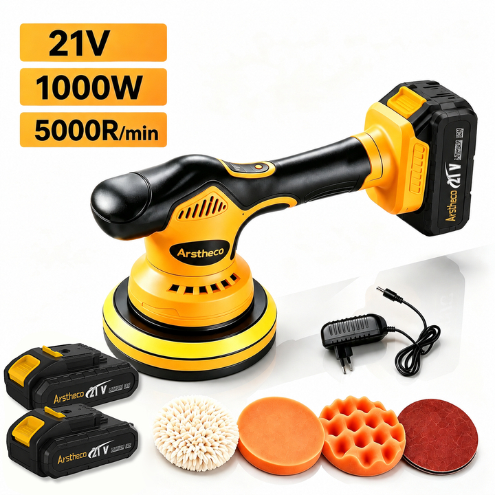 Politriz Lixadeira Orbital Sem Fio 5000RPM 2 Baterias Potência Profissional para Lustros Precisos