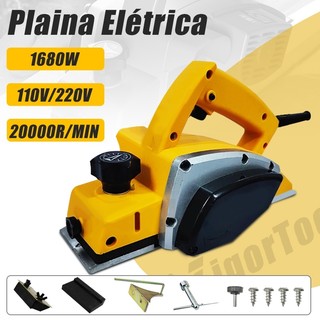 【220V/110V】Plaina Elétrica Industrial 1680W 20000R/MIN Profissional