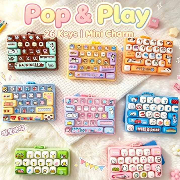 Teclado Chaveiro Criativo Mecânico Brinquedo Fidget Adulto Estudante Crianças Portátil Imprensa Alívio Do Estresse Prese