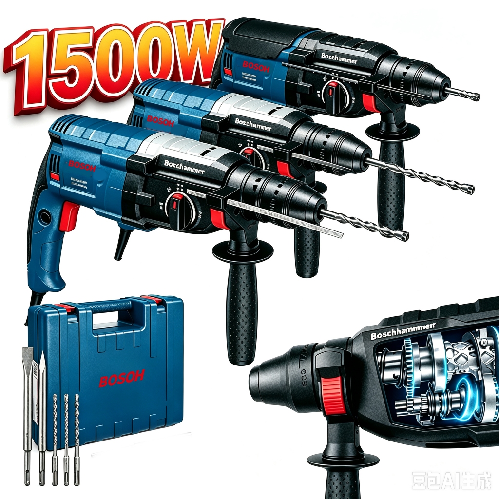 Bosoh GBH 2-28D Martelete Furadeira de Impacto Rotativo 5.5kg Rompedor Demolidor Perfurador 1500w Com Acessorios