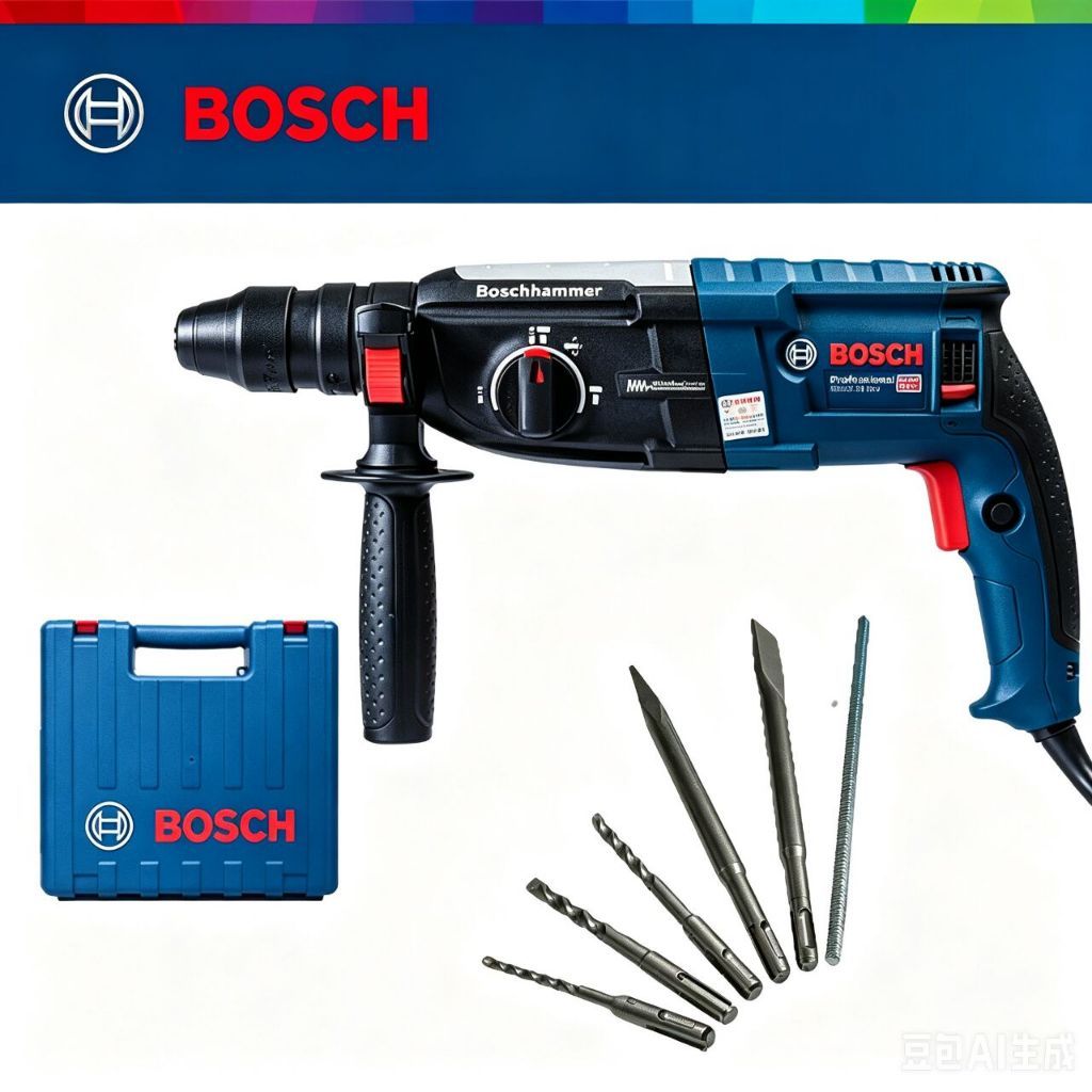 Martelete Rotativo Furadeira Martelo Rompedor de Impacto 1600w com maleta-bosch