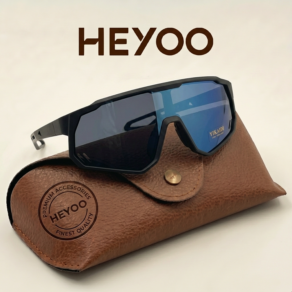 HEYOO Óculos de Sol Esportivo Unissex Polarizado Antirreflexo Proteção UV400 Confortável Resistente