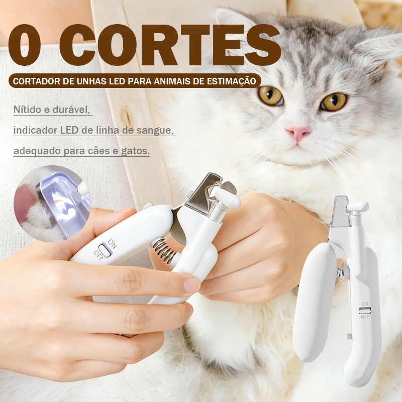 Tesoura Elétrica Para Unhas Com Moedor E Luz LED Cães Gatos