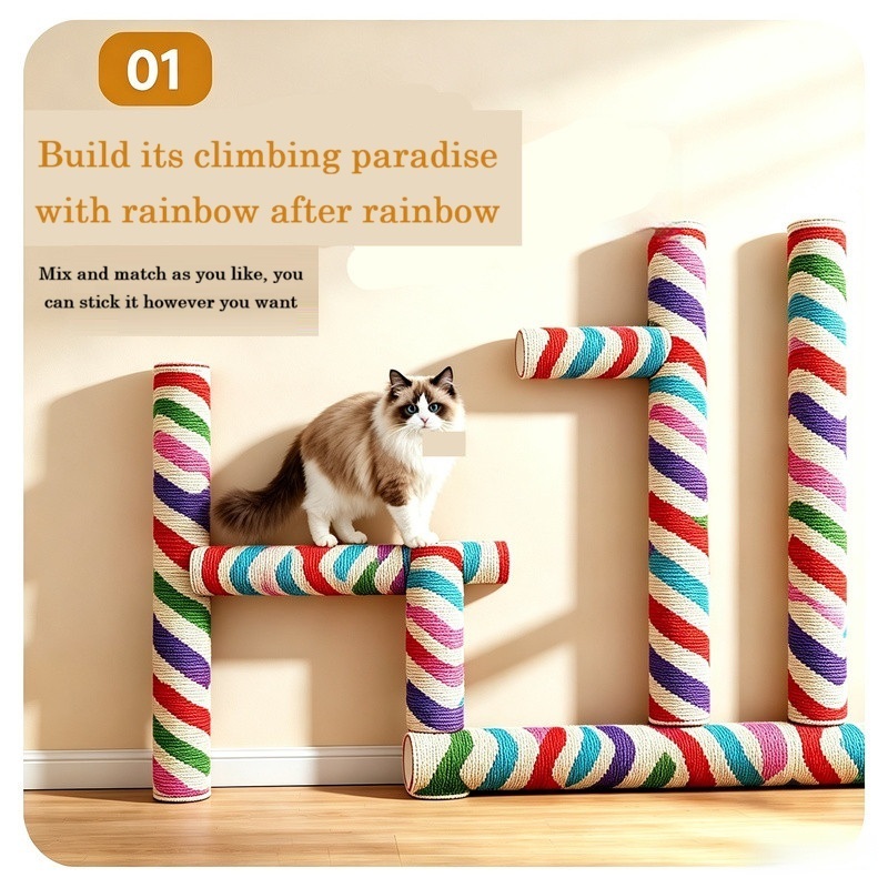 pet arranhador para gatos  arranhador gato arco-íris arranhador de gato DIY Corte livre  acessórios para pets
