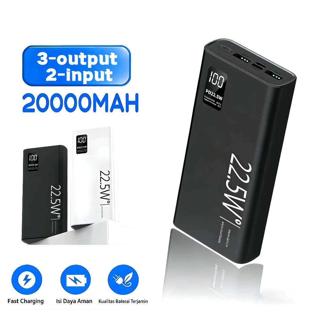 Carregador Portátil 20000mah grande capacidade power bank usb c 22.5w rápido portátil bateria para iphone samsung