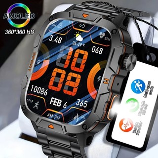 LIGE LED UV relógio inteligente masculino HD tela de 1,96 "com lanterna 100+ esportes à prova d'água