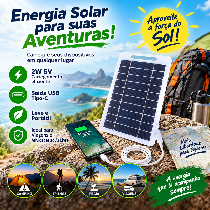 Pwbr 2W Painel Solar USB À Prova D'água Caminhadas Ao Ar Livre Camping De Banco De Carregamento Portátil 5V Quente