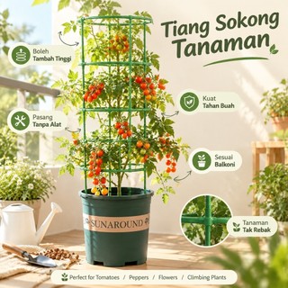 Tutor Round Support for Climbing Plants 45, 60, 75 cm Resistant Steel Pots Vertical Growth