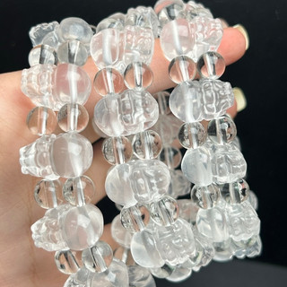Oferta especial Pulseira Pixiu de cristal branco de leite Natural Premium Pulseira de cristal branco de leite Pulseira d