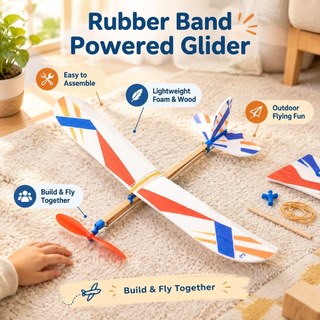 MA Elástico Powered Aircraft Planador Avião DIY Kids
