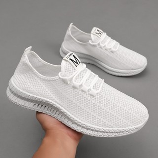 Sapatos masculinos de malha respirável, confortáveis, antiderrapantes, resistentes ao desgaste, calçados esportivos casu