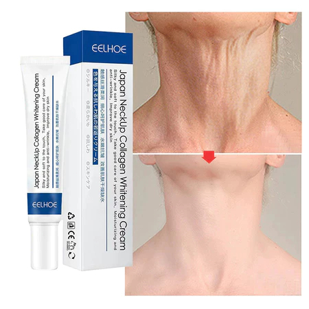 Creme Pescoço Colágeno Hidratante Firmador Anti-Idade Cuidado Facial Contorno do Rosto
