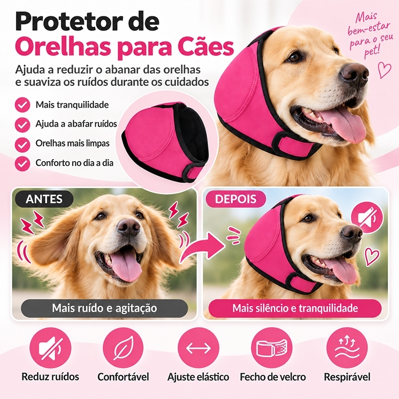 Protetores De Ouvido Para Cães , Tampões Calmantes Com Função Ajustável De Redução De Ruído .