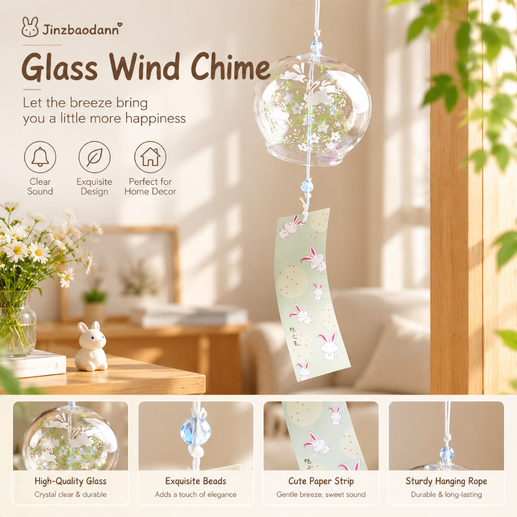 MA 1 Pcs Vento Japão Sinos De Feitos À Mão Furin De Vidro Decorações De Escritório Em Casa