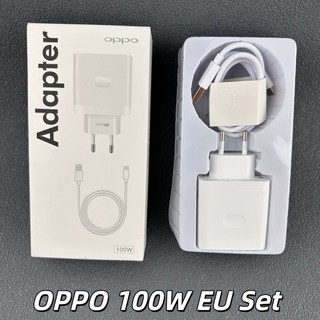 Original OPPO 100W SuperVOOC Ue Plug Carregador Kit 6A USB-C Cabo Para Encontrar X8 X7 X6 Reno13 Pro + Reno12 OnePlus 12