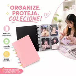 Álbum de Botões de Cogumelos com 80 Bolsos de 3 Polegadas para Armazenamento de Cartões