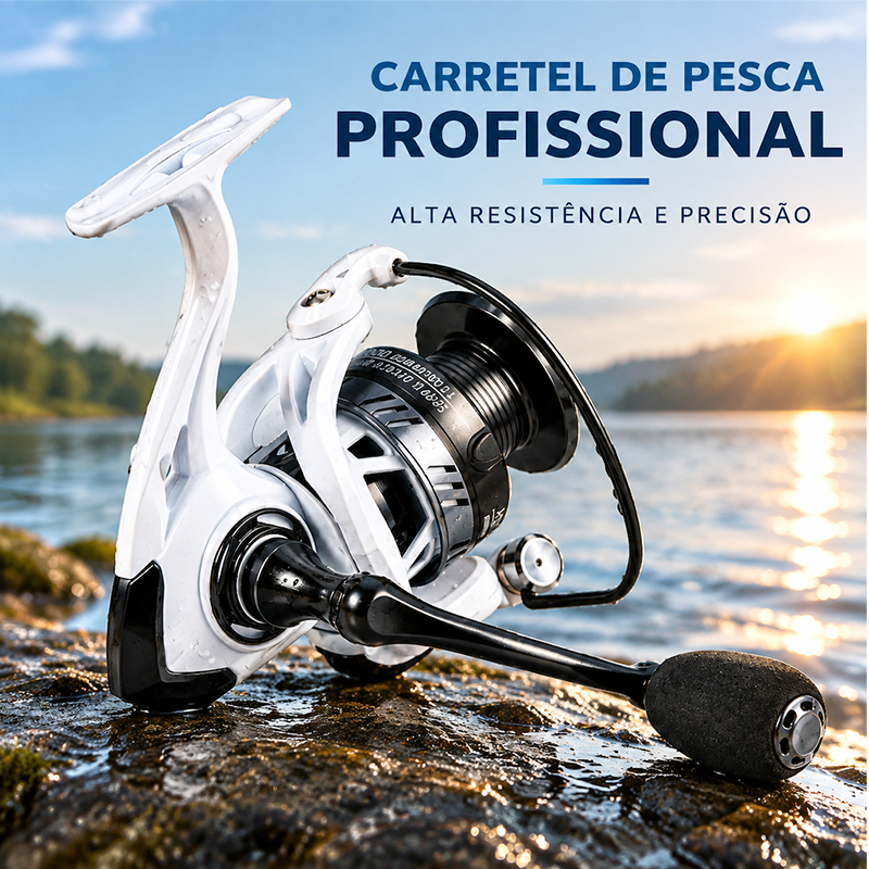 Carretel Giratório De Pesca Profissional , Leve E Durável Para Água Doce Salgada , Rotação Suave , Alça Confortável