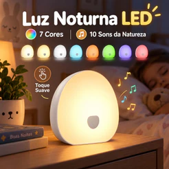 Instrumento de dormir com ruído branco, toque recarregável inteligente, luz noturna colorida, instrumento calmante notur