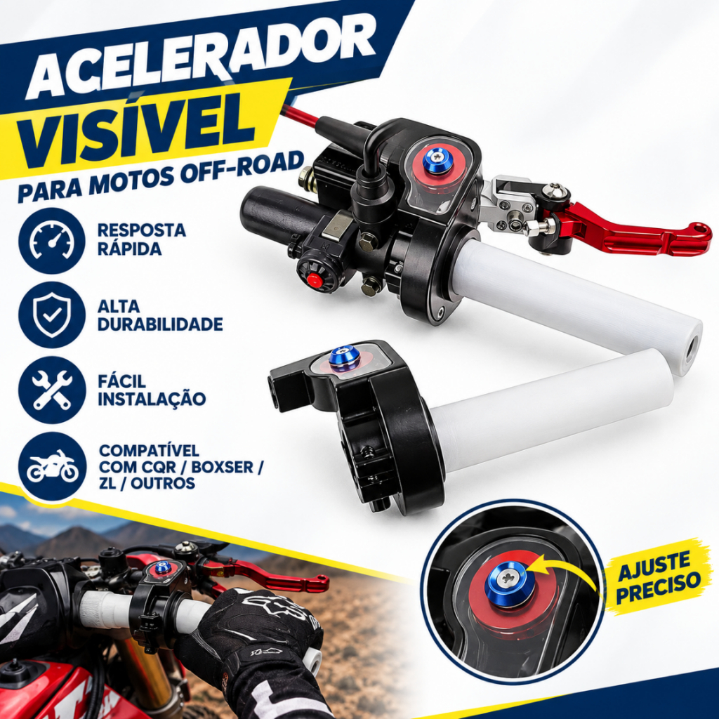 Alavanca de aceleração rápida + cabo de aceleração, universal para motocicletas off-road
