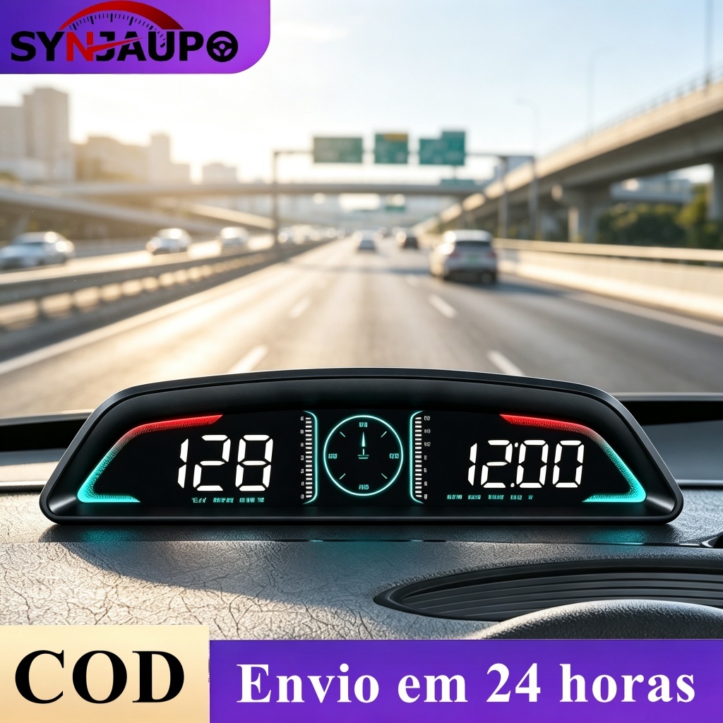 Medidor OBD Universal B3 Head Up Display Velocidade RPM Temperatura Da Água Tempo De Consumo De Combustível Com Alarme