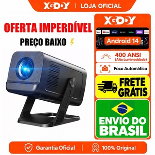 XGODY Projetor Gimbal 5 GO Netflix 1080P Android14 20000Lúmens Correção Automática Giratório Doméstico