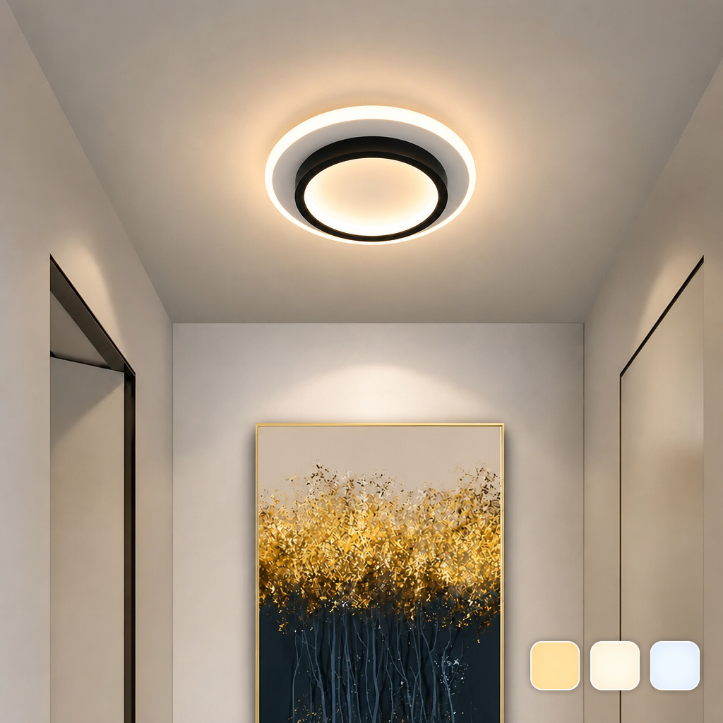 Luz De Teto Led Moderna De 3 Cores 3 Em 1 Lustre Para Quarto , Sala De Estar , Escritório , Corredor , Cozinha