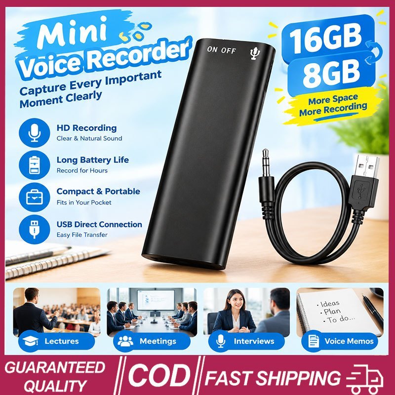 [Novo Atualizado] Mini Gravador De Voz Ultrafino De 16 Gb , Ativação Digital De Nível Profissional , Gravação De Redução