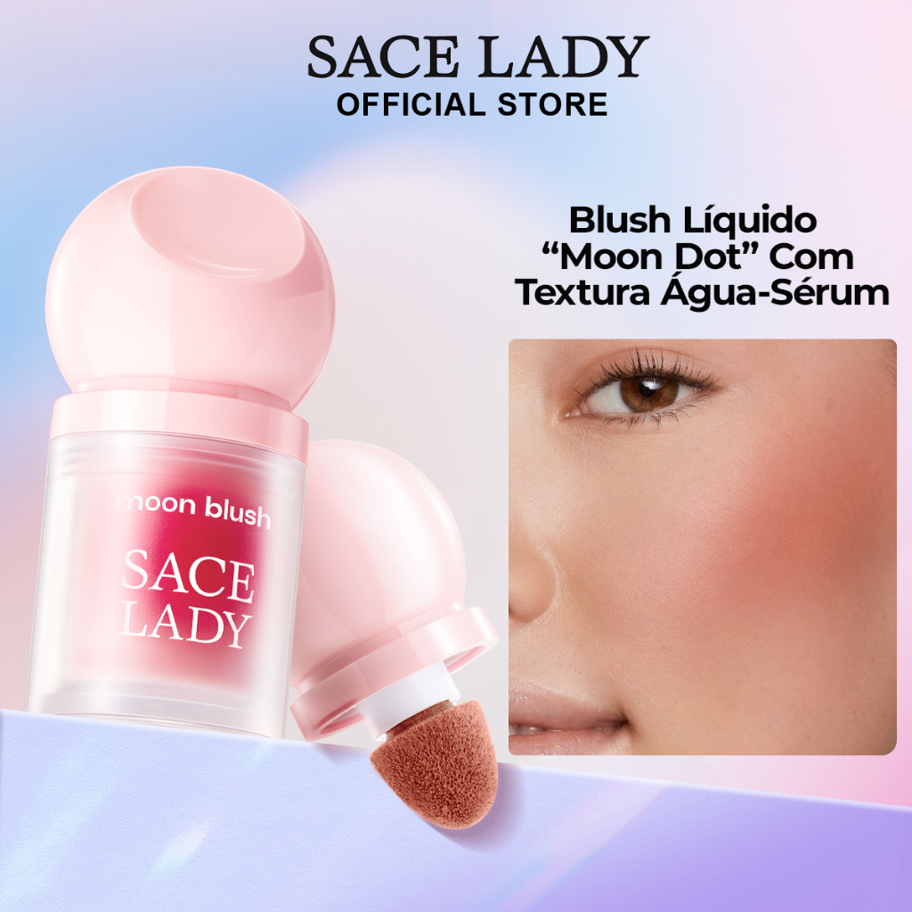 Blush Liquida SACE LADY Com Pincel Flocking Bastão de Blush Leve e Sedoso